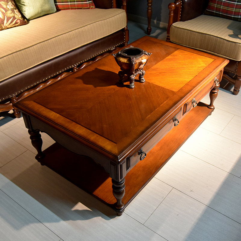 Table basse de style américain en bois massif