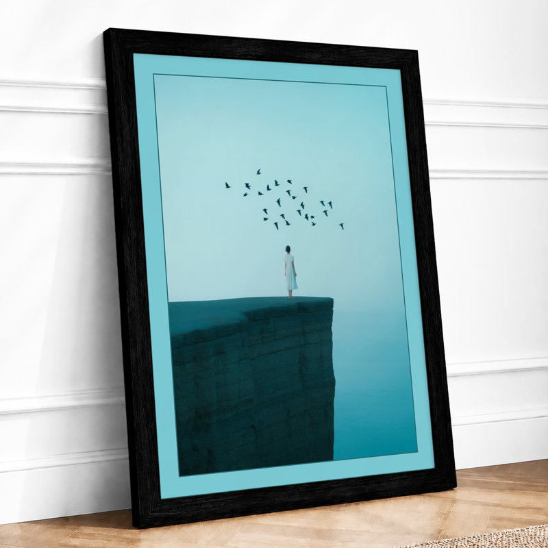 Figure In Flight Minimalist - Print, A1 - 84.1 x 59.4 cm, Black