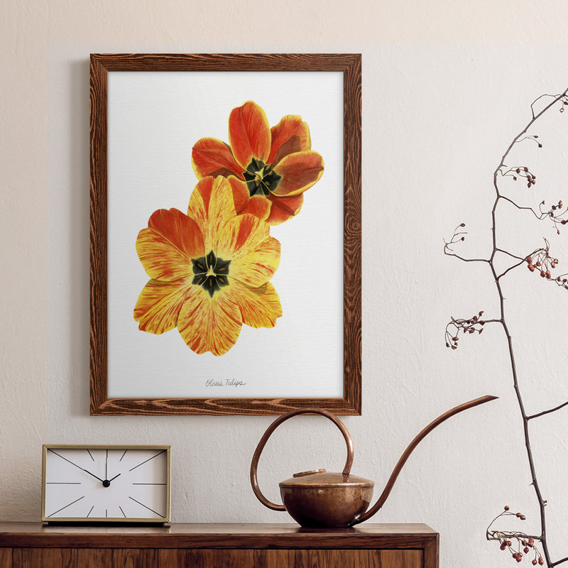 Toile encadrée de qualité supérieure Olive's Tulips II - prête à être accrochée, Érable, H 20 po x l 17 po x P 1 po
