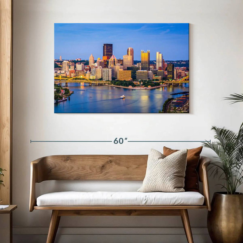 Vue de la ville de Sirci Pittsburgh, H 30 po x l 45 po