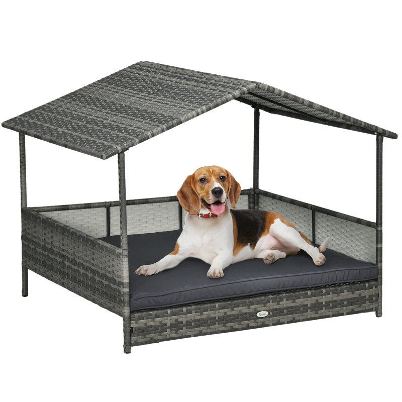 Niche pour chien Lininger, H 35 po x l 46 po x P 34 po, Gris