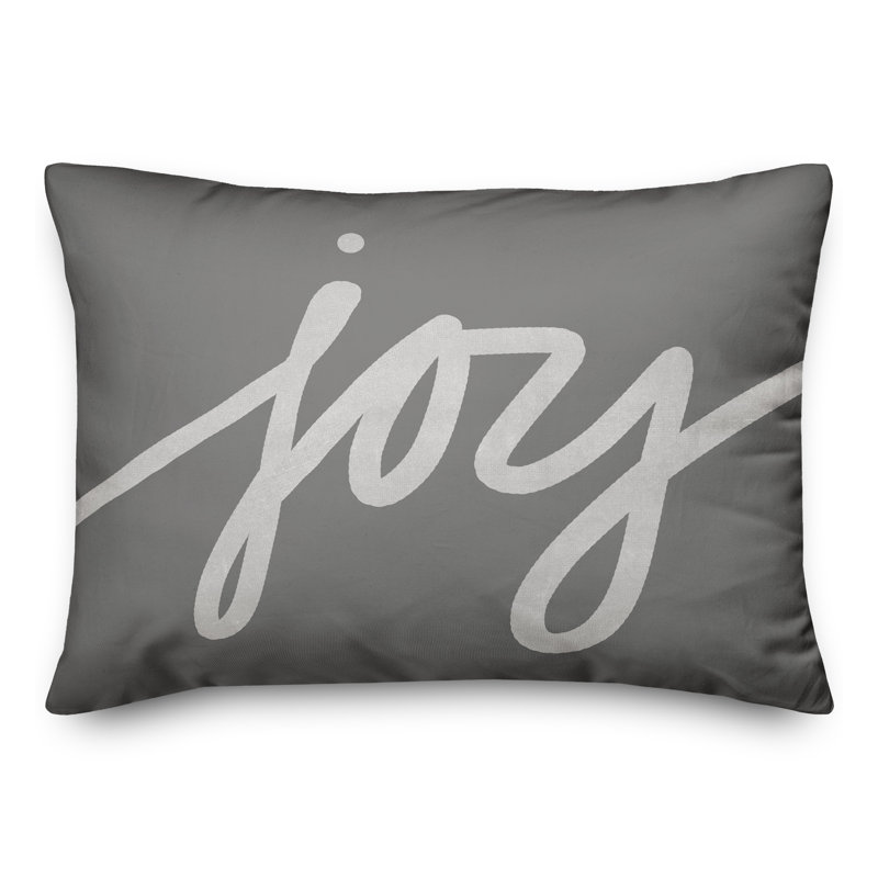 Joy Script Outdoor Throw Pillow