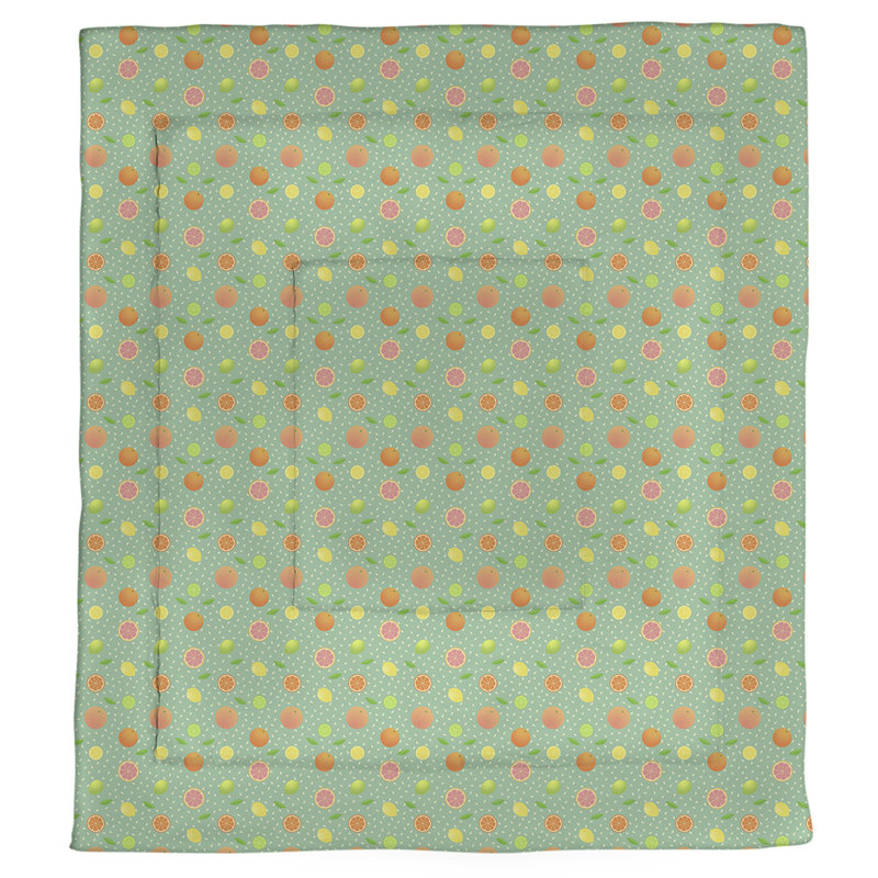 Édredon réversible simple Katelyn Elizabeth, Édredon simple, Vert / orange / jaune