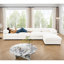 Canapé modulaire modulaire avec rangement, dossier cylindrique et accoudoirs-1130216545