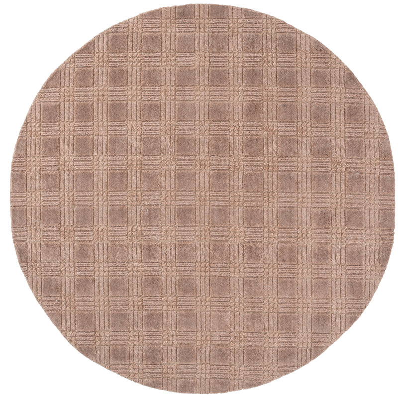 Tapis performance tissé à la main Plaid, Rond 6 pi