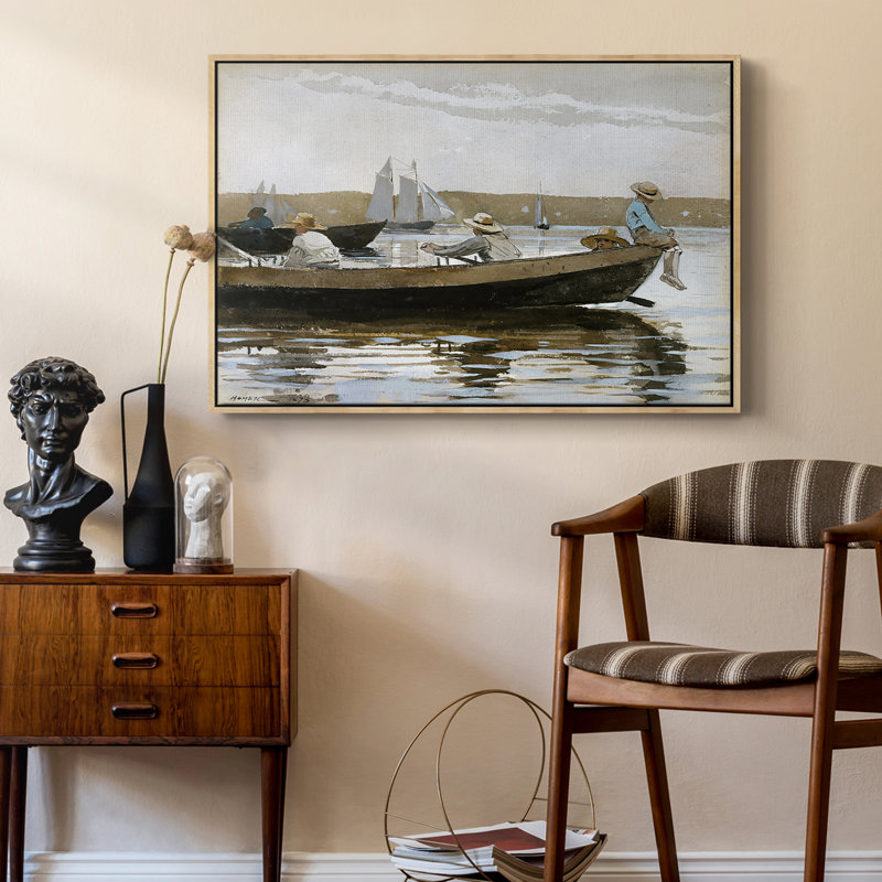 Garçons dans un dory, 1873 - Winslow Homer, toile tendue avec châssis Homer, 24 po x 36 po, Naturel