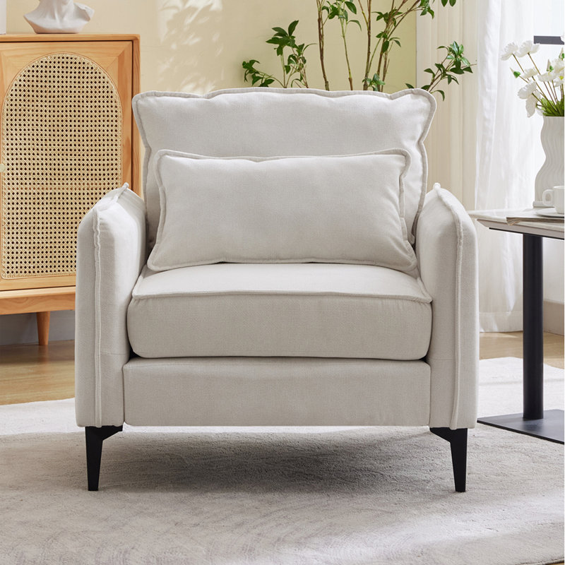 Single Accent Chairs Armchair, White