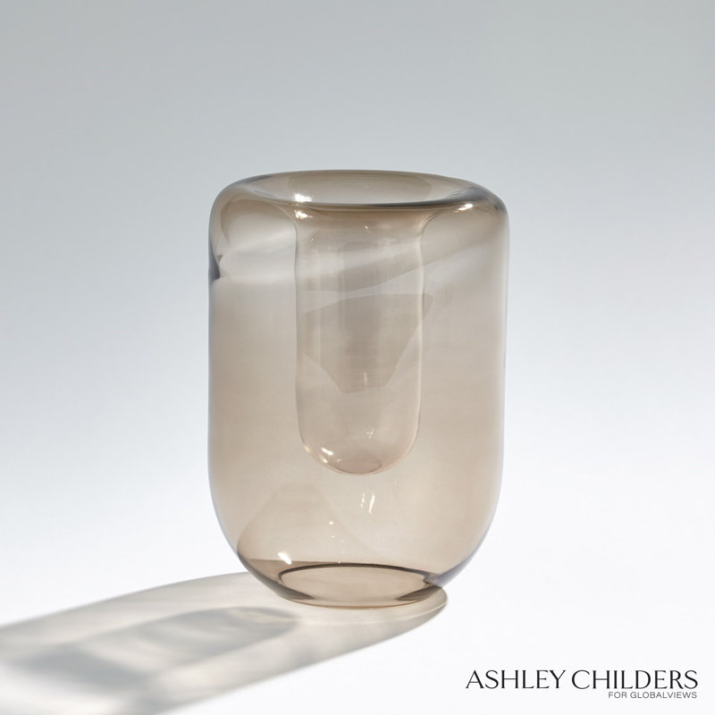 Double Take Vase-Light Topaz-Short, 8" H x 5.75" W x 5.75" D
