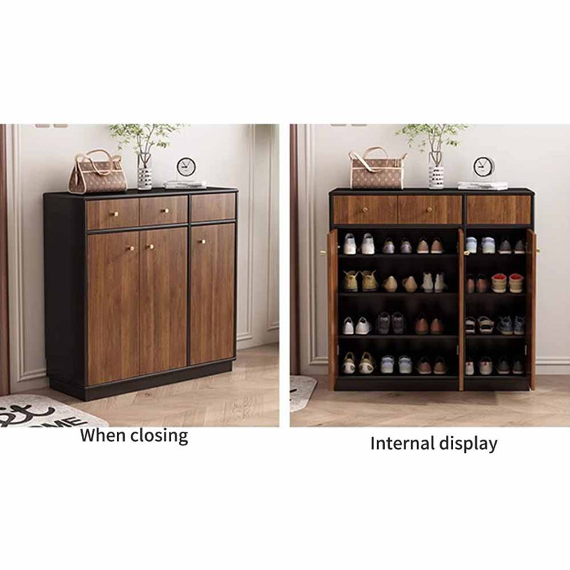 Armoire à chaussures de couleur américaine, H 38,98 po x l 39,37 po x P 13,78 po