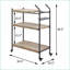 Chariot de service industriel rustique à 2 tablettes pour la cuisine - chêne et amp; Noir sable | Industriel, rustique | Bois et métal
