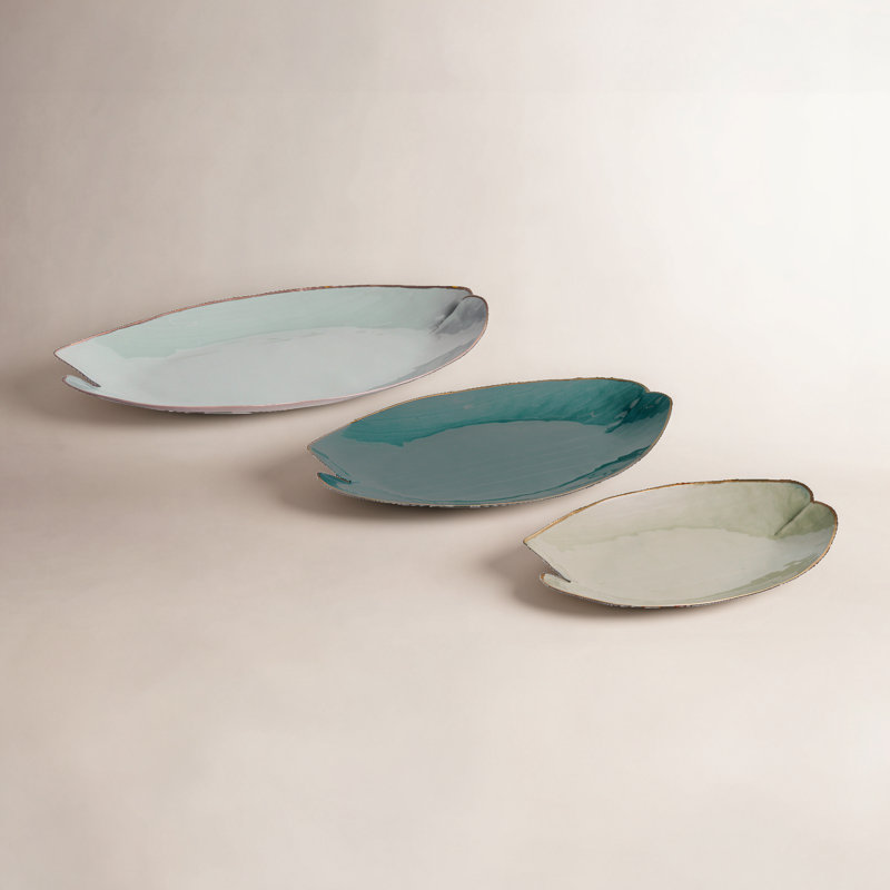 Plateau en métal Gratton - ensemble de 3, Vert