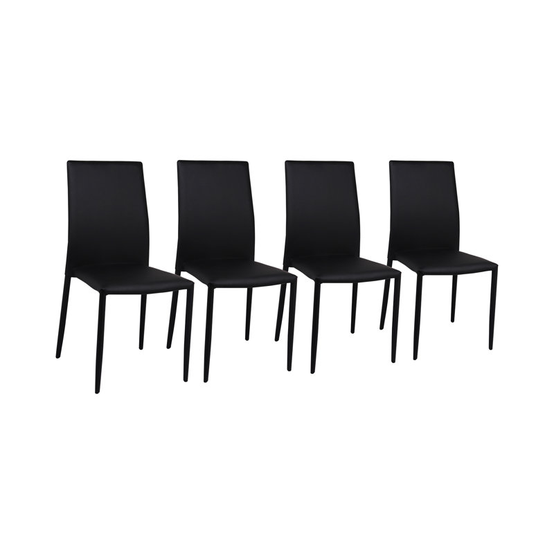 Nell Upholstered Stacking Dining Chair, Black