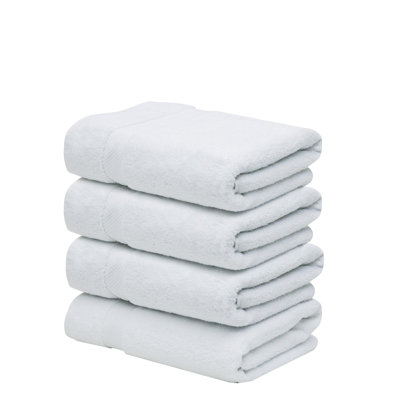 Ensemble de serviettes de bain 100% coton Splash Splash, serviettes de bain absorbantes ultra douces 550 g / m² pour spa et usage quotidien, certifié OEKO-TEX, paquet de 4, blanc