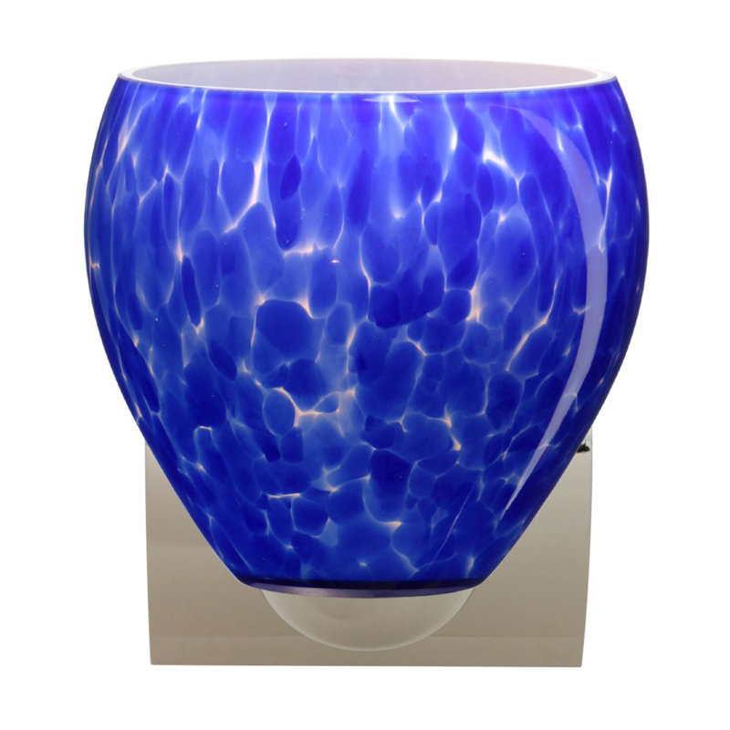 Eynesil Flush Mounted Sconce, Satin Nickel, Blue Cloud, Incandescent