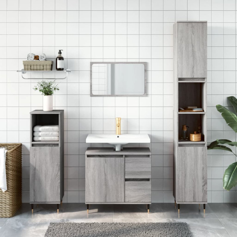 Bathroom Cabinet, Grey Sonoma