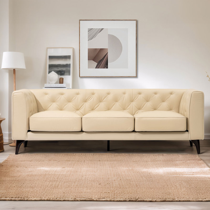 Canapé modulaire en cuir 3 places, Beige