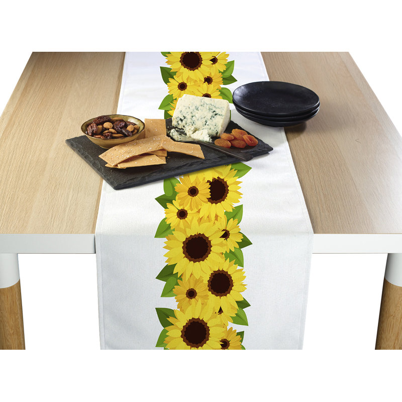 Groth Sunflower Garland Border Table Runner, 108" L x 14" W