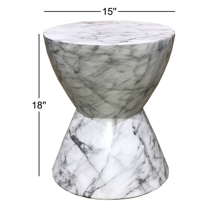 Perse End Table, White
