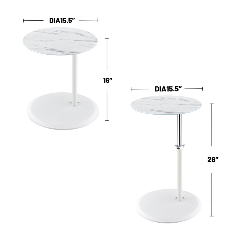 End Table, White, White