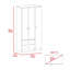 Armoire 2 portes 3 tiroirs Rowaton-1956139886