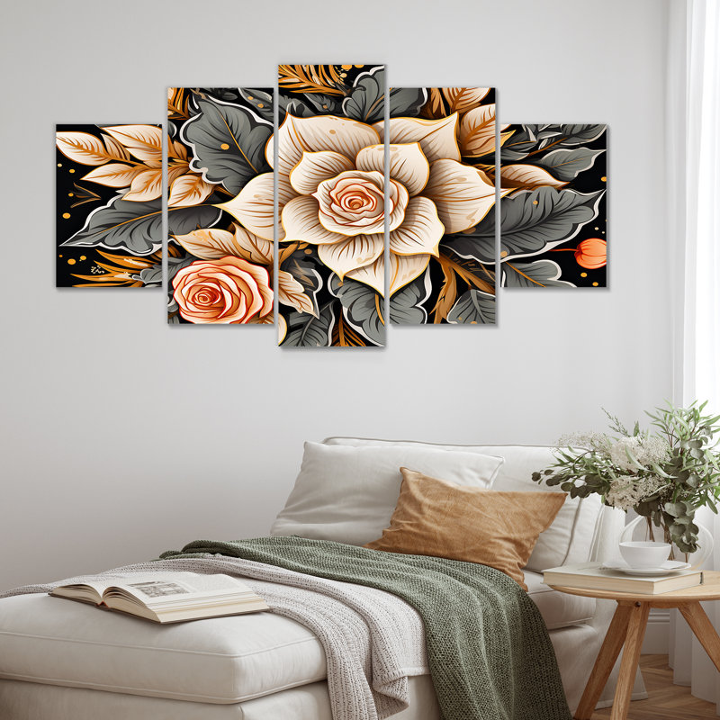 Maymie - Roses Wall Art 5 Piece