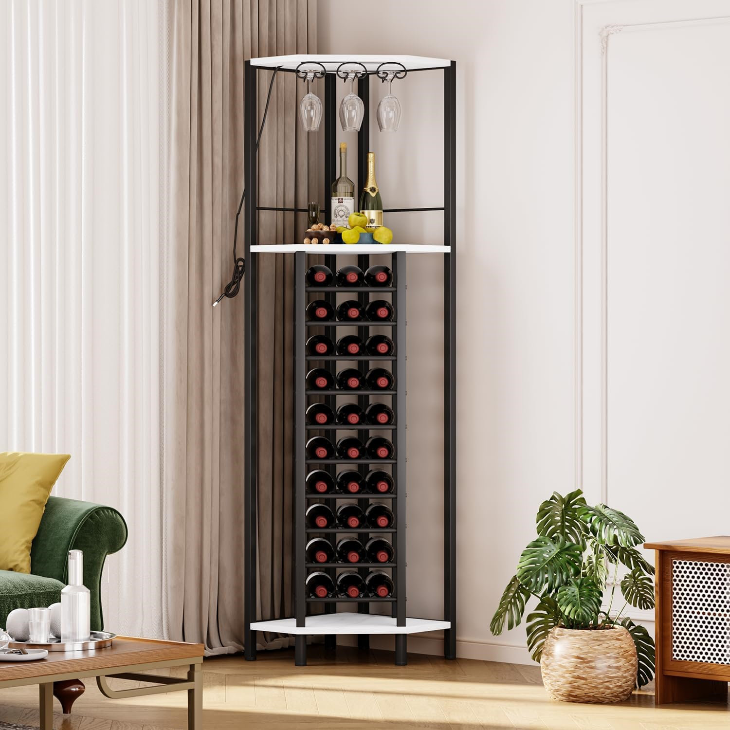 Corner best sale bottle rack