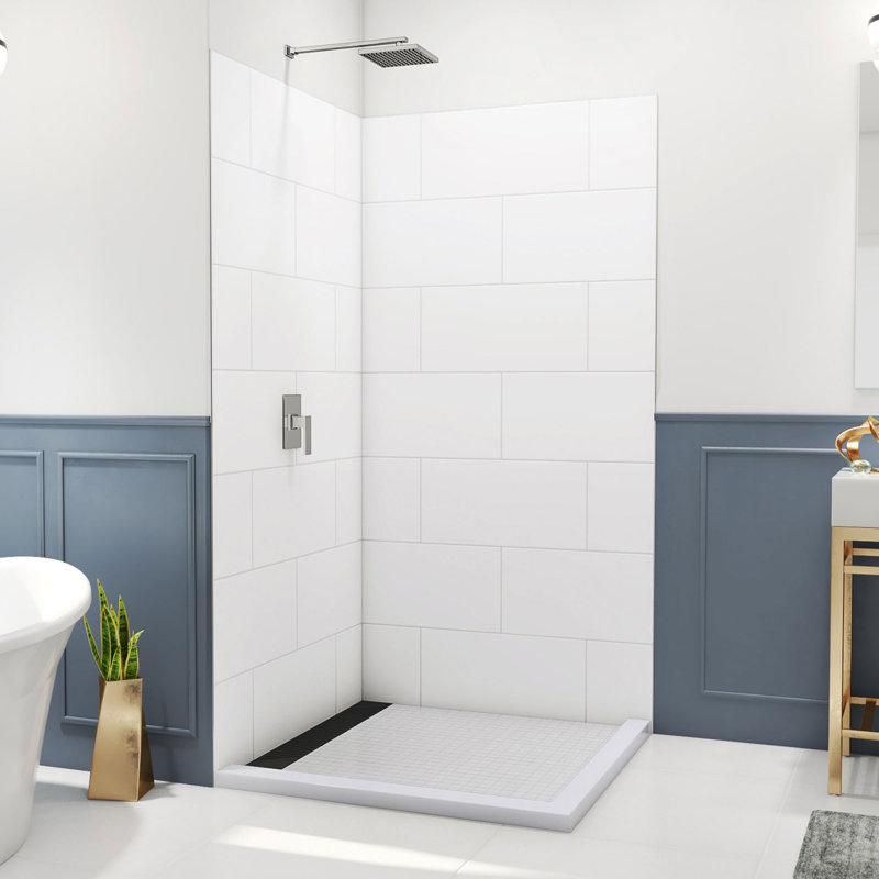 Ensemble de mur de douche en coin blanc traditionnel L 42 po x l 42 po x H 84 po DreamLine