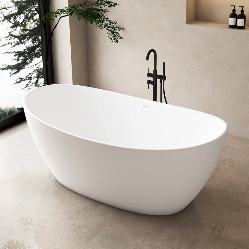 Baignoire de trempage autoportante 65 po. X 34 po., Blanc