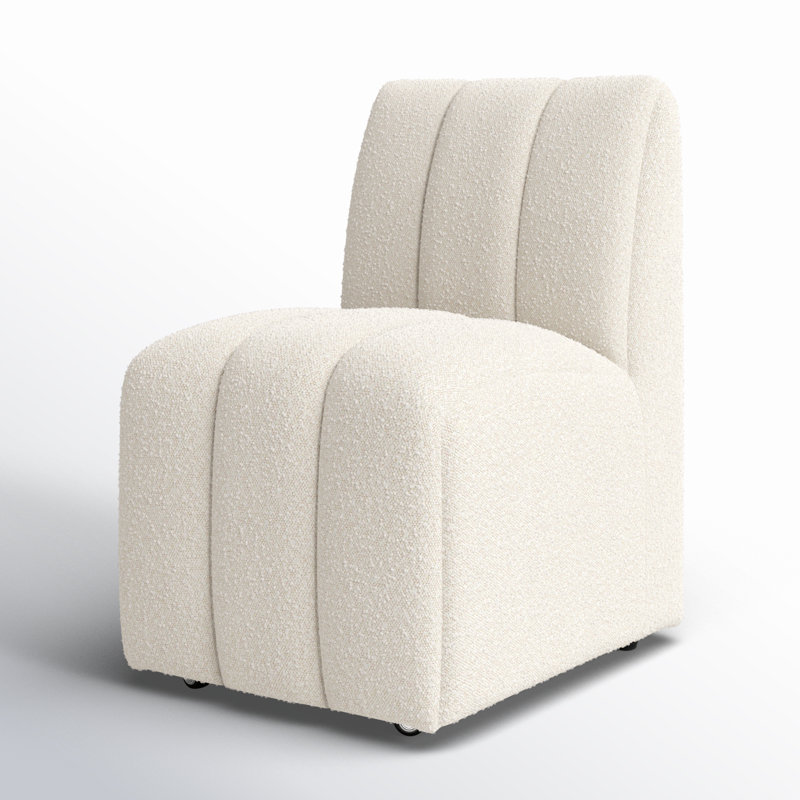 Marvin Hardwood Upholstered Dining Chair, Charlotte Olive, Cream