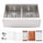 33 Inch Drop-In Farmhouse Apron Front 50/50 Double Bowl Kitchen Sink 16 Gauge SUS304 Stainless Steel Workstation Sink with Cuting Borad and Colander-125596260-130037308