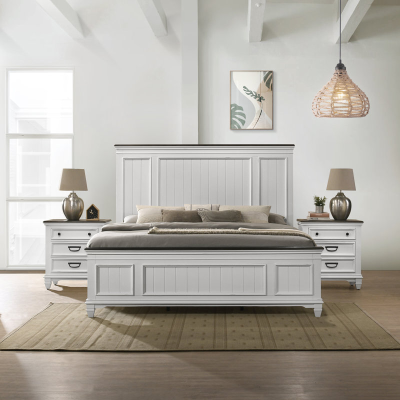 Semaj Piece Bedroom Set, King, Weathered White