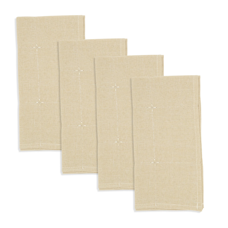Embroidered Napkin (Set of 4), Tan