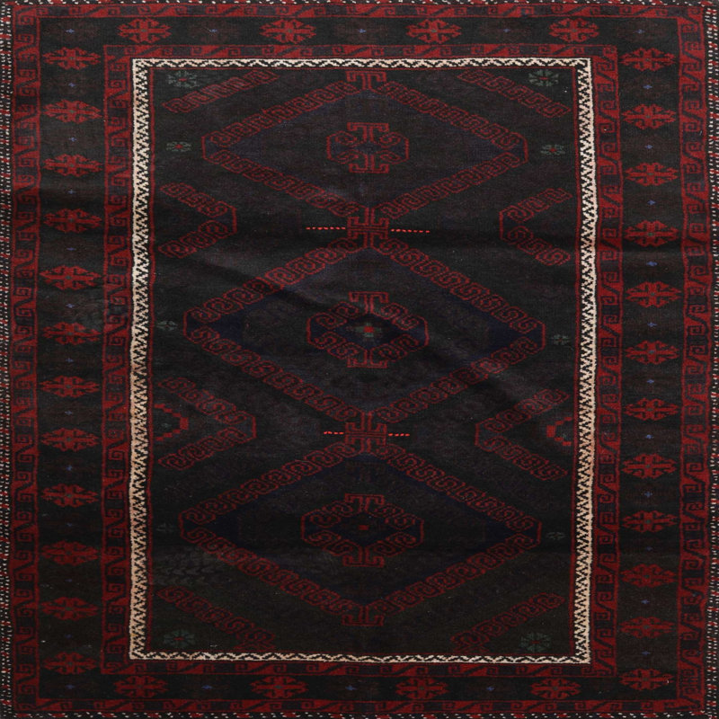 Tapis oriental tissé à la machine, Carré 7 pi