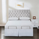 Bed Maker's Wrap-Around Bed Skirt For Adjustable Beds, Tailored Style, 15 Inch Drop Length, White