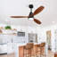 Ventilateur de plafond à profil bas intégré de 52 pouces avec lumière et télécommande pour salon de patio-845090268-845090264