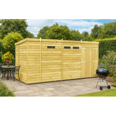 13ft x 6ft Pent Security Shed - Double Door