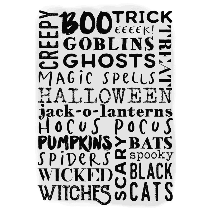 Mots d'Halloween, H 30 po x l 20 po