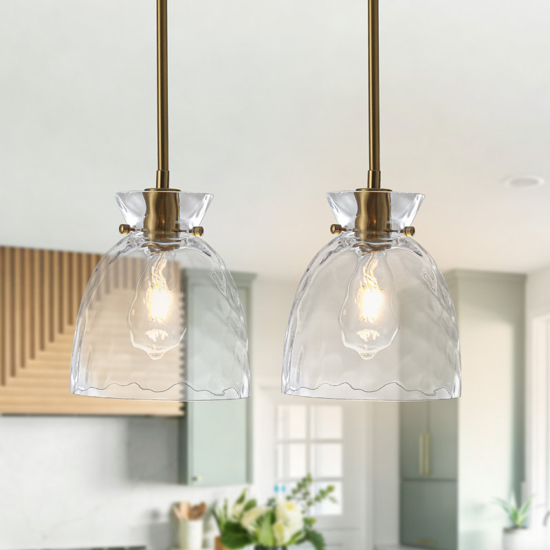Luminaire suspendu en forme de dôme à 1 lumière à intensité variable, Gold