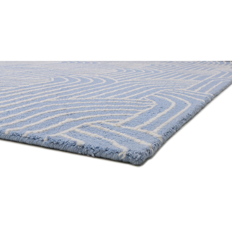Geometric Area Rug in Denim Blue, Rectangle 10' x 14'