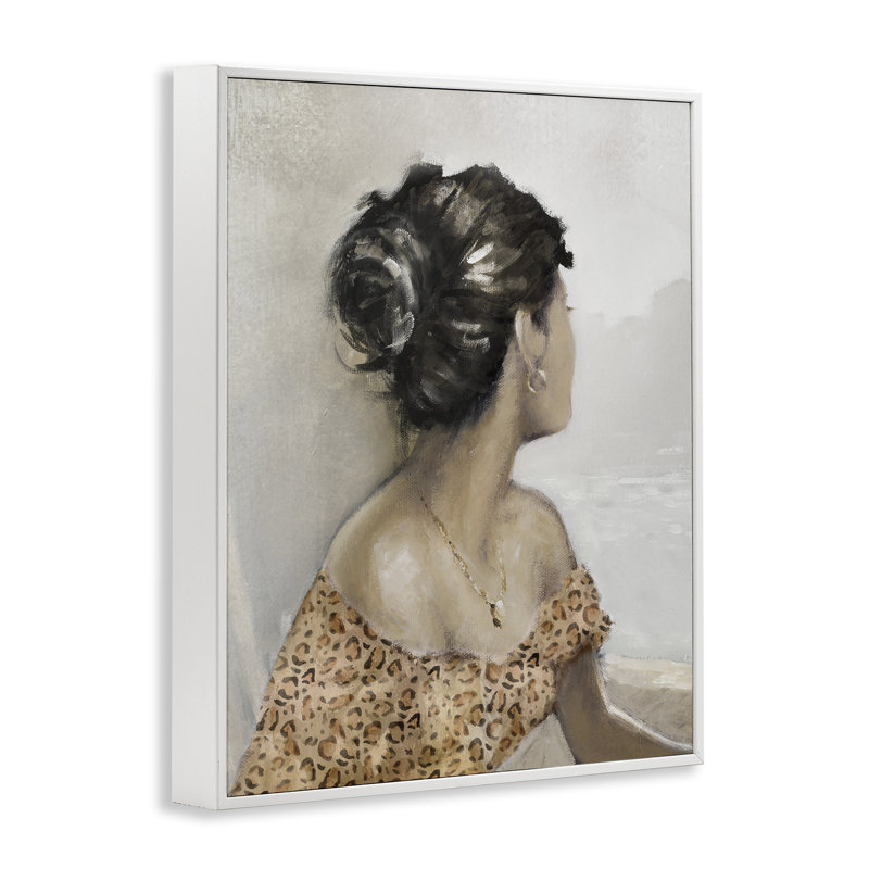 Portrait d'une femme regardant ailleurs, estampe numérique, design par E. Anthony Orme, H 30 po x l 24 po