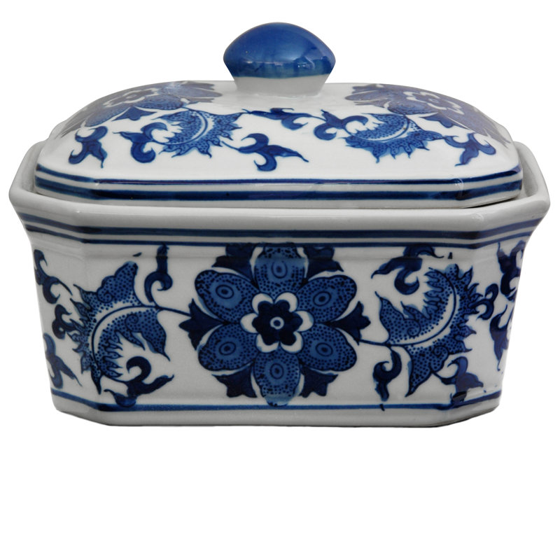 Pot de rangement Sheraden, Bleu blanc