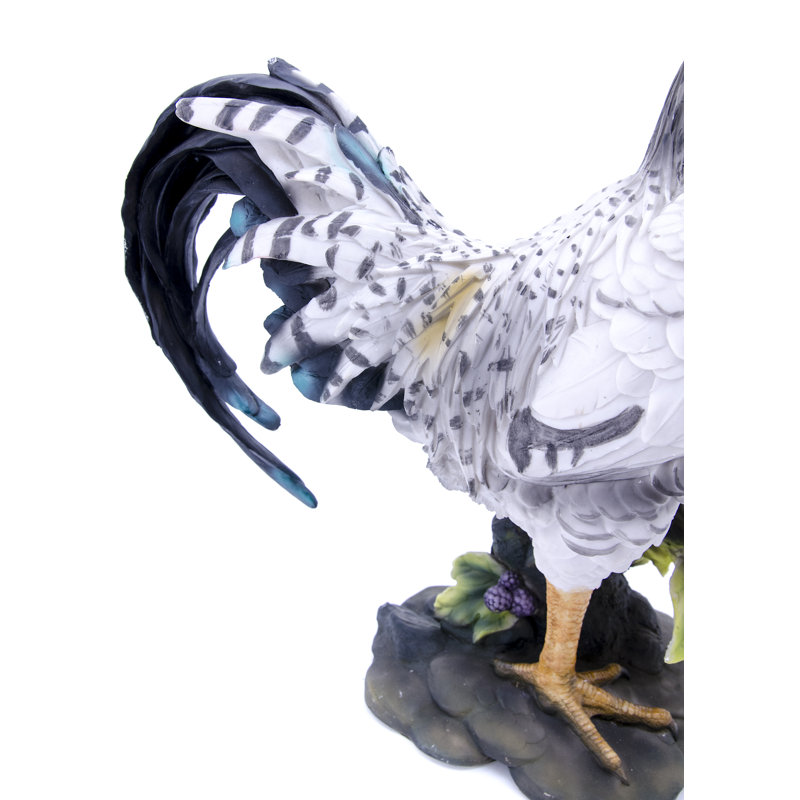 Rooster Statue, Black/White