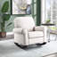Chaise berçante Elvin, tissu beige
