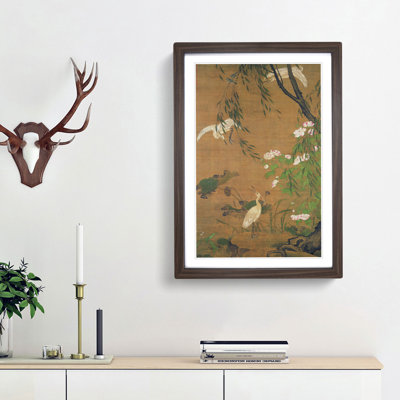 Autumn Egrets & Hibiscus by Lu JI - Single Picture Frame Painting