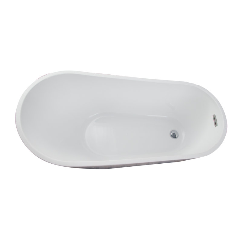 Lucinda 65.5'' x 28.37'' Soaking Acrylic Bathtub, White