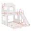 Lit superposé en bois, lit mezzanine avec maisonnette, maison de campagne, échelle, glissade et garde-corps-782617197