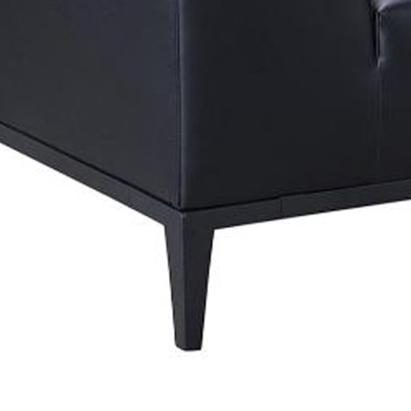 Hogarth 45" W Armchair, Black Faux Leather