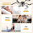 6-Speed 24.8''Dimmable LED Reversible Flush Mount Ceiling Fan With Remote And App