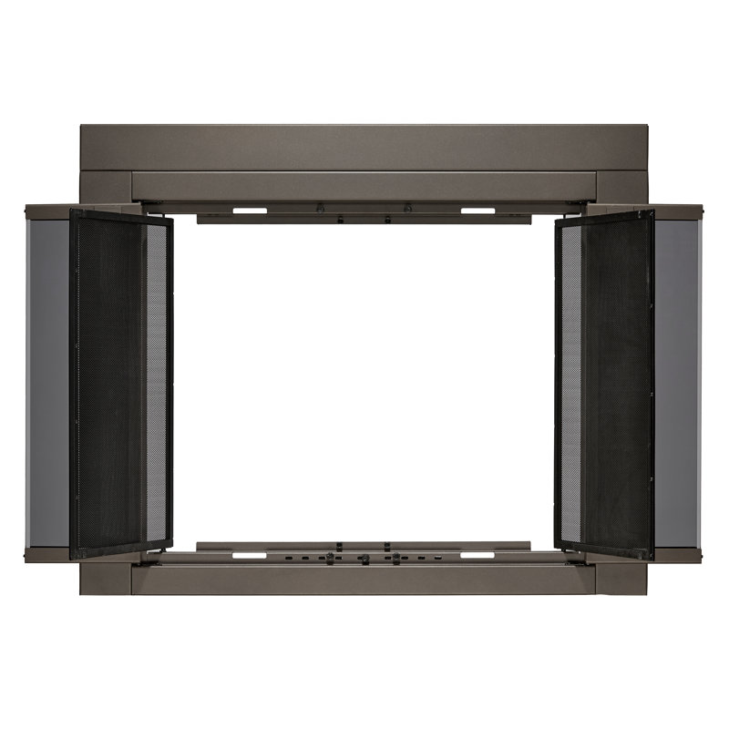Porte de foyer en acier de style armoire, H 30,04 po x l 37,52 po x P 1,81 po, Bronze huilé