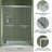 56-60" Wide X 70" High Double Sliding Shower Door, Aluminum Frame Bypass Clear Tempered Glass, Chrome Hardware Enclosure